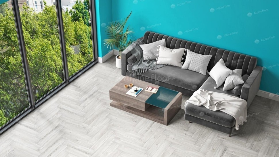 Виниловая плитка "Alpine Floor" Parquet LVT Снежный (590*118*2,5 мм) — купить в Энгельсе