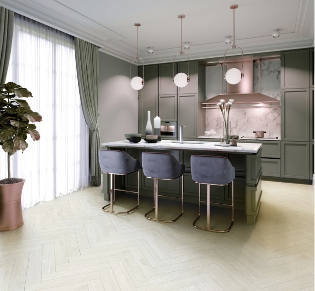 Виниловый ламинат SPC "Cronafloor" Herringbone Дуб Нант (640*128*4,5 мм) — купить в Энгельсе