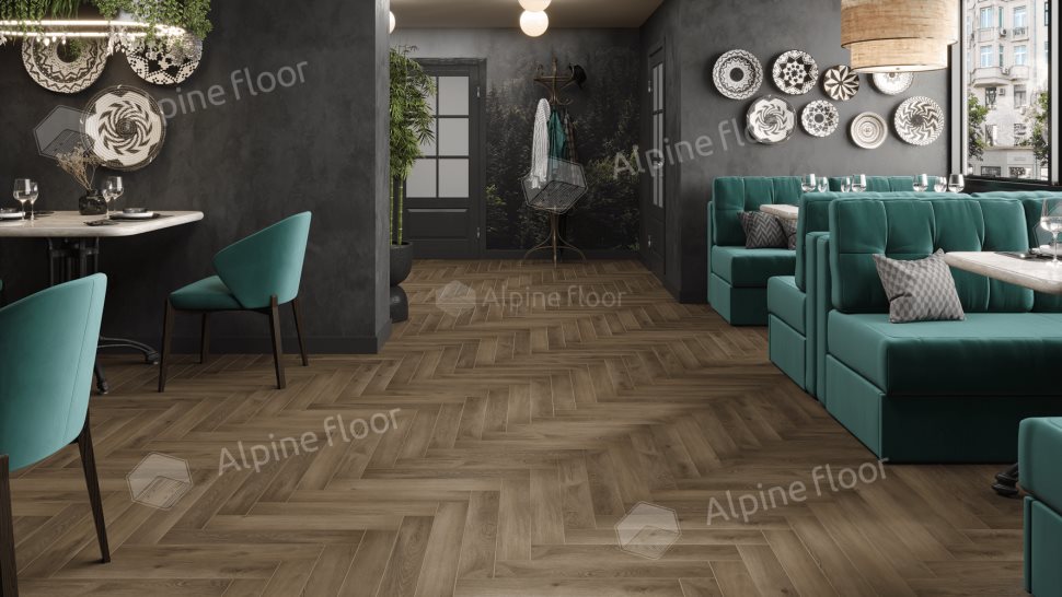 Ламинат "Alpine Floor" Herringbone 12 PRO Дуб Анжу (606*101*12 мм) — купить в Энгельсе