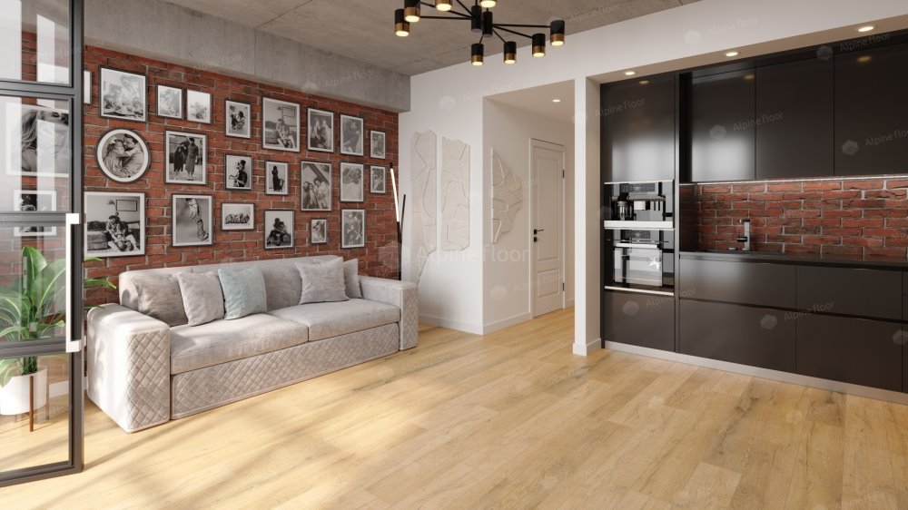 SPC Ламинат "Alpine Floor" Дуб медовый (1220*183*8 мм) — купить в Энгельсе