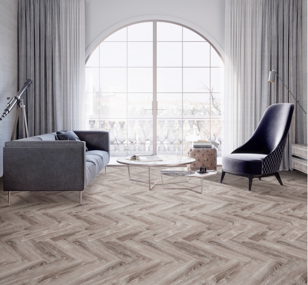Виниловый ламинат SPC "Cronafloor" Herringbone Дуб Тулон (640*128*4,5 мм) — купить в Энгельсе