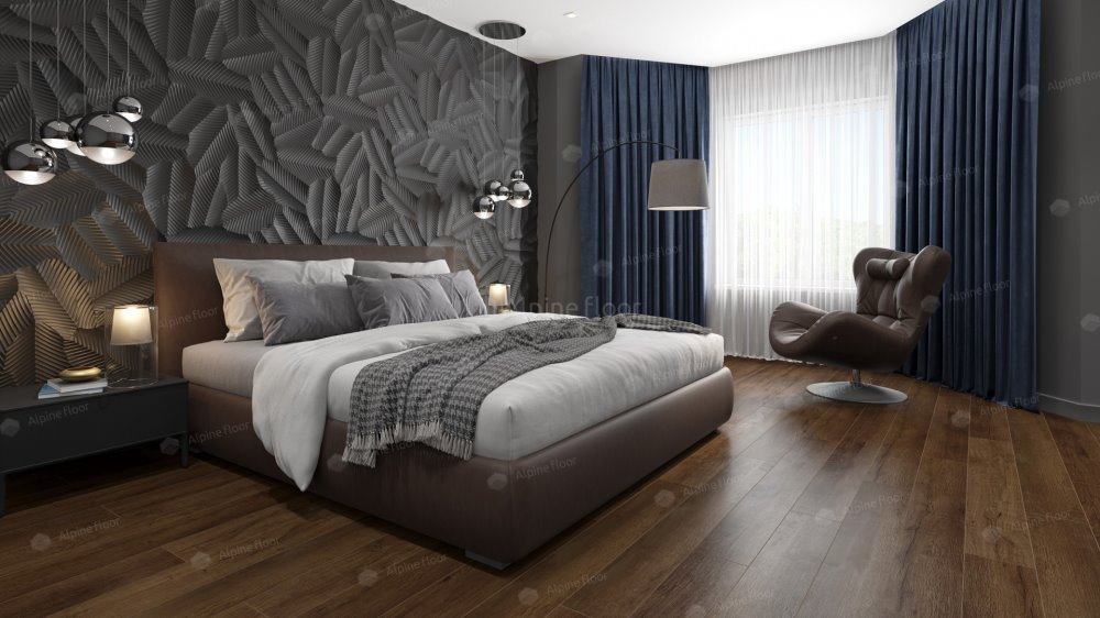 SPC Ламинат "Alpine Floor" Дуб шоколадный (1220*183*8 мм) — купить в Энгельсе