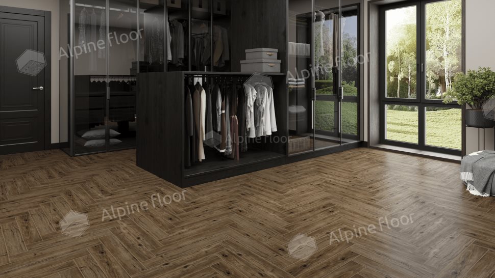 Ламинат "Alpine Floor" Herringbone 12 PRO Дуб Бордо (606*101*12 мм) — купить в Энгельсе
