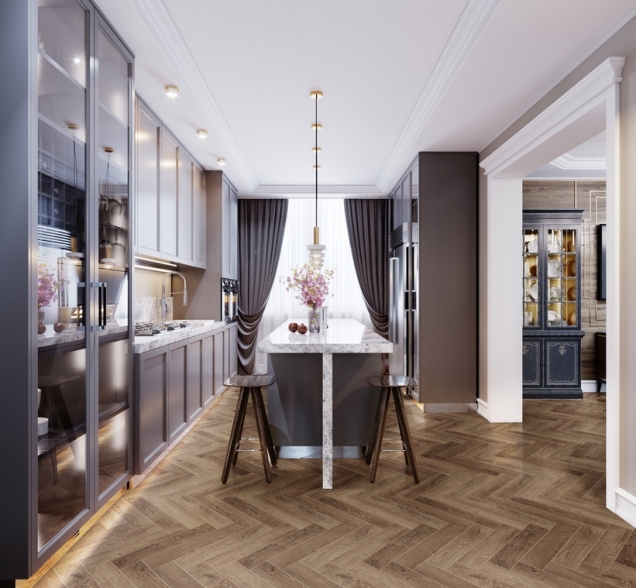 Виниловый ламинат SPC "Cronafloor" Herringbone Дуб Тулуза (640*128*4,5 мм) — купить в Энгельсе