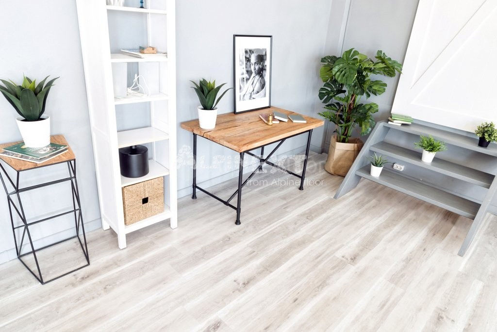 Замковая ПВХ плитка "Alpine Floor" Дуб выбеленный  (1220*183*4мм) — купить в Энгельсе