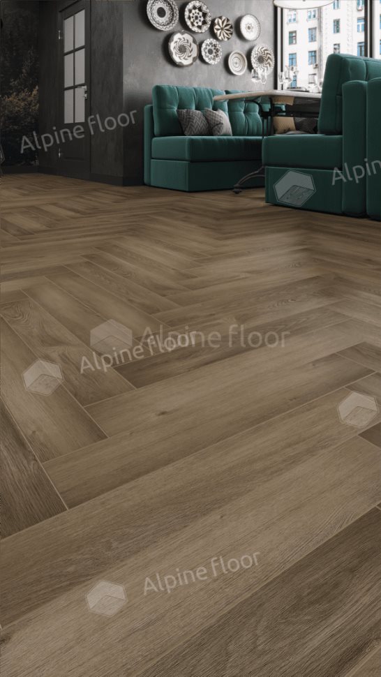 Ламинат "Alpine Floor" Herringbone 12 PRO Дуб Анжу (606*101*12 мм) — купить в Энгельсе